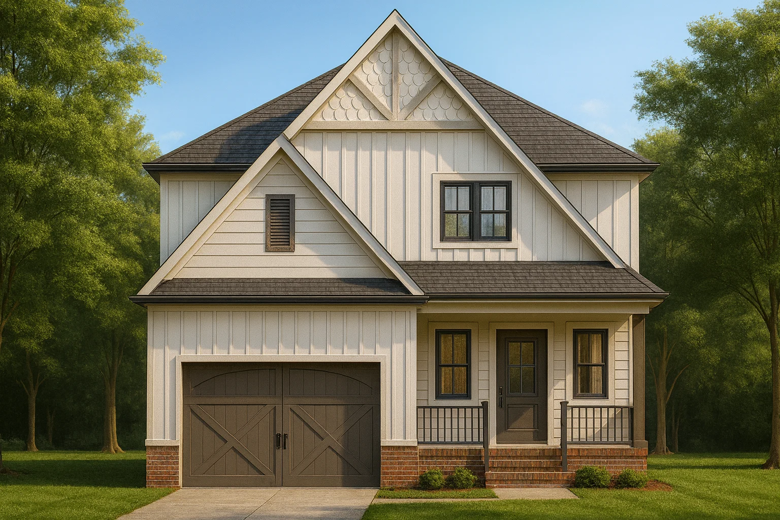 Craftsman-style house plan with 1,962 heated sq. ft.