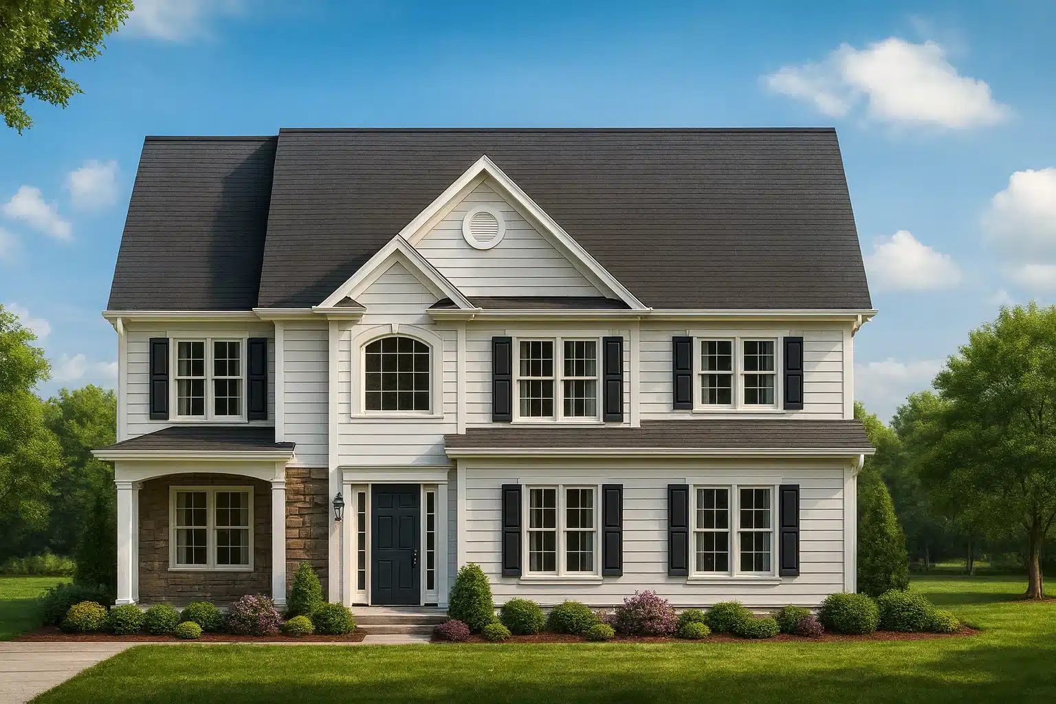 Customizable 2-Story Home Plan with Brick Exterior and Bonus Room
