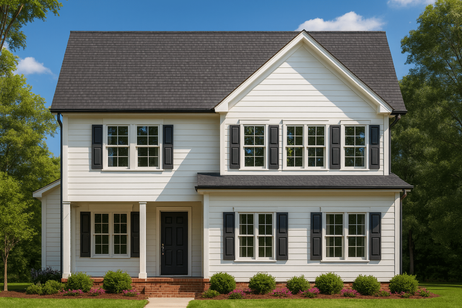 Efficient 2-Story House Plan with Vaulted Ceilings and CAD Blueprints