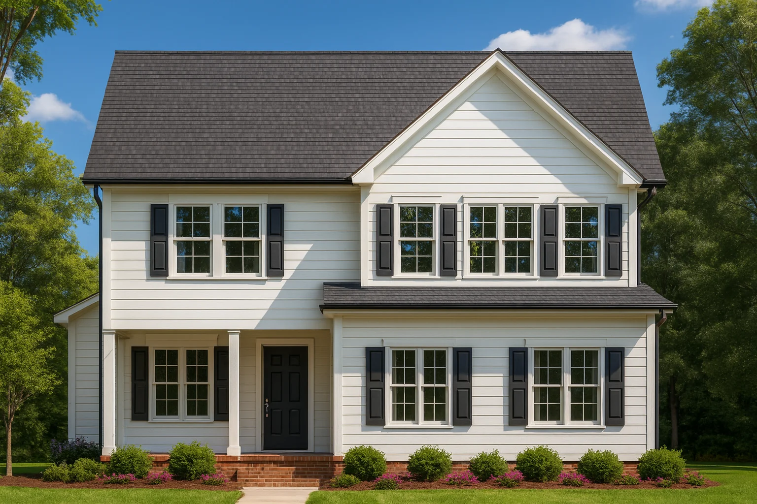 Efficient 2-Story House Plan with Vaulted Ceilings and CAD Blueprints