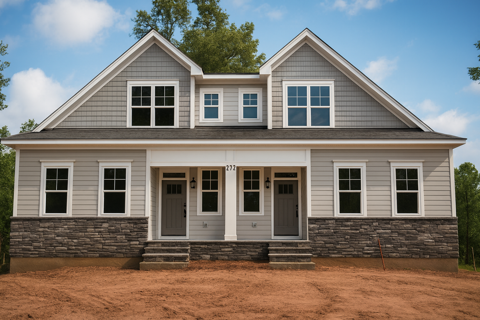 Efficient Duplex Home Plan with CAD Design & Floor Blueprint