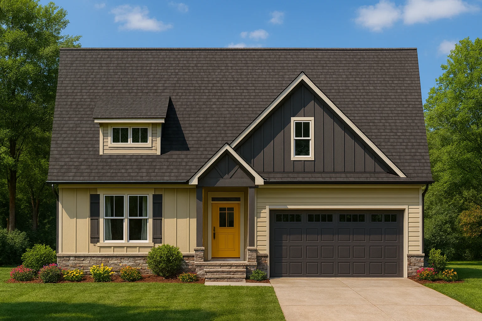 Elegant 2-Story Home Plan with Craftsman Farmhouse Charm