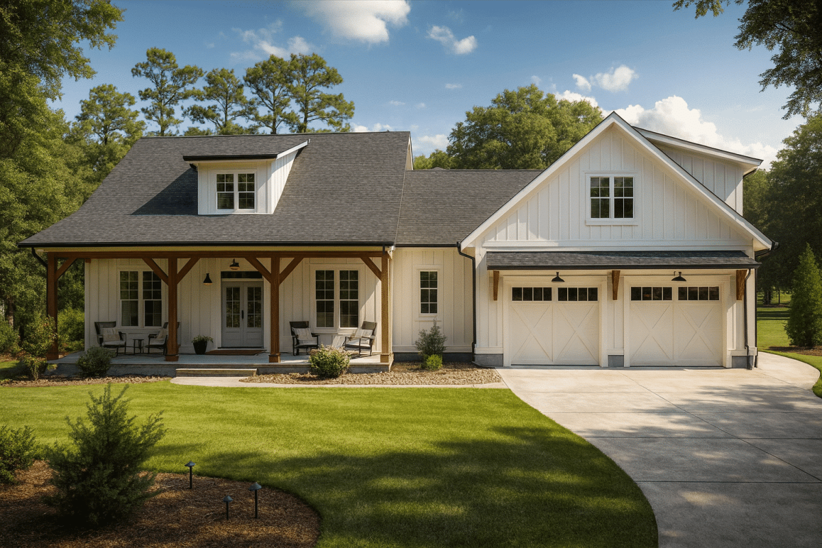 Elegant 2-Story House Plan with Angled Garage & Modern Layout