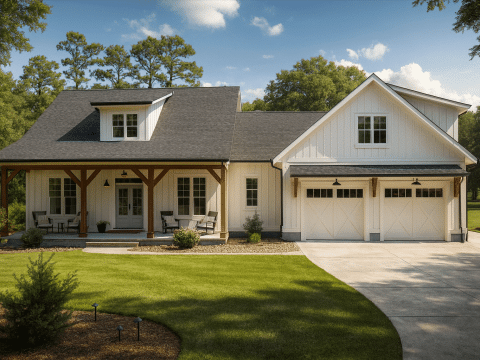 Elegant 2-Story House Plan with Angled Garage & Modern Layout