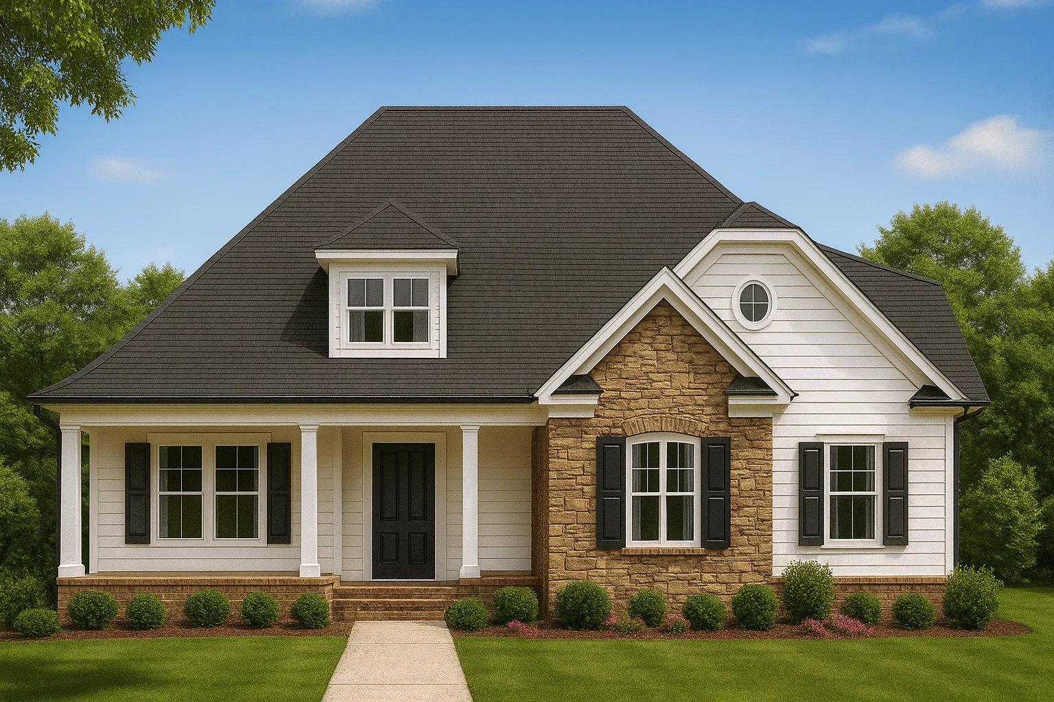 Elegant 2-Story House Plan with CAD Blueprint & Modern Design