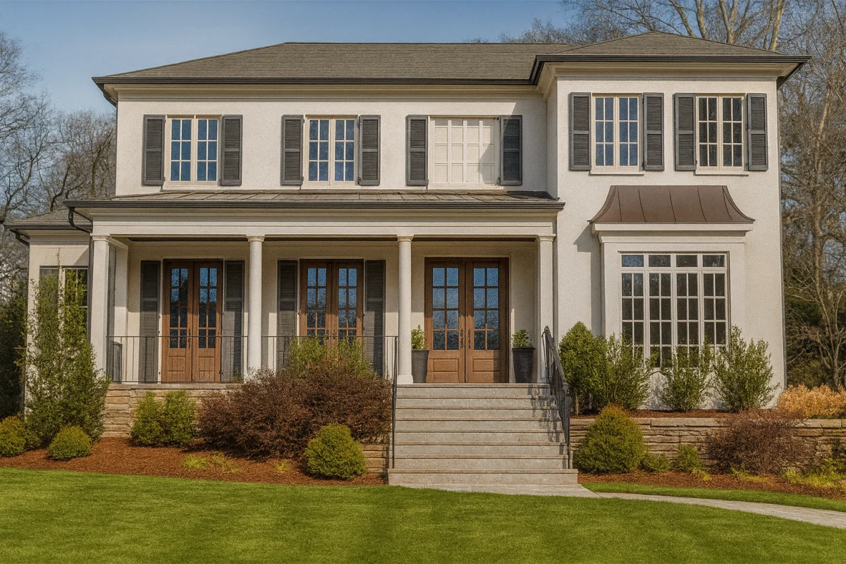 Elegant 2-Story House Plan with CAD Blueprints & Architectural Detail