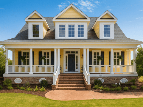 Elegant 2-Story House Plan with Colonial Revival Architecture