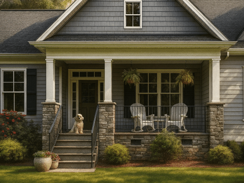 Elegant 2-Story House Plan with Craftsman Touch and Open Floor Layout