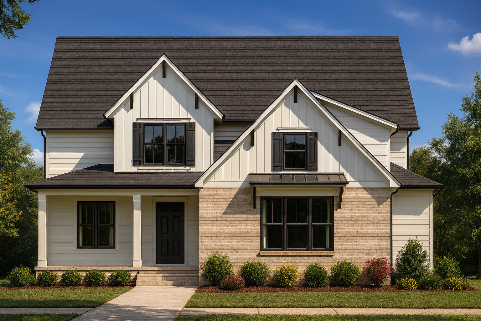 Elegant 2-Story House Plan with Vaulted Ceilings & Craftsman Design