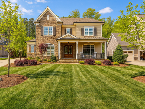 Elegant 2.5-Story Traditional House Plan with Vaulted Ceilings & CAD Blueprints