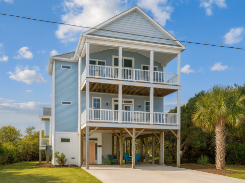 Elegant 3-Story Beach House Plan with Elevator & Open Floor Layout