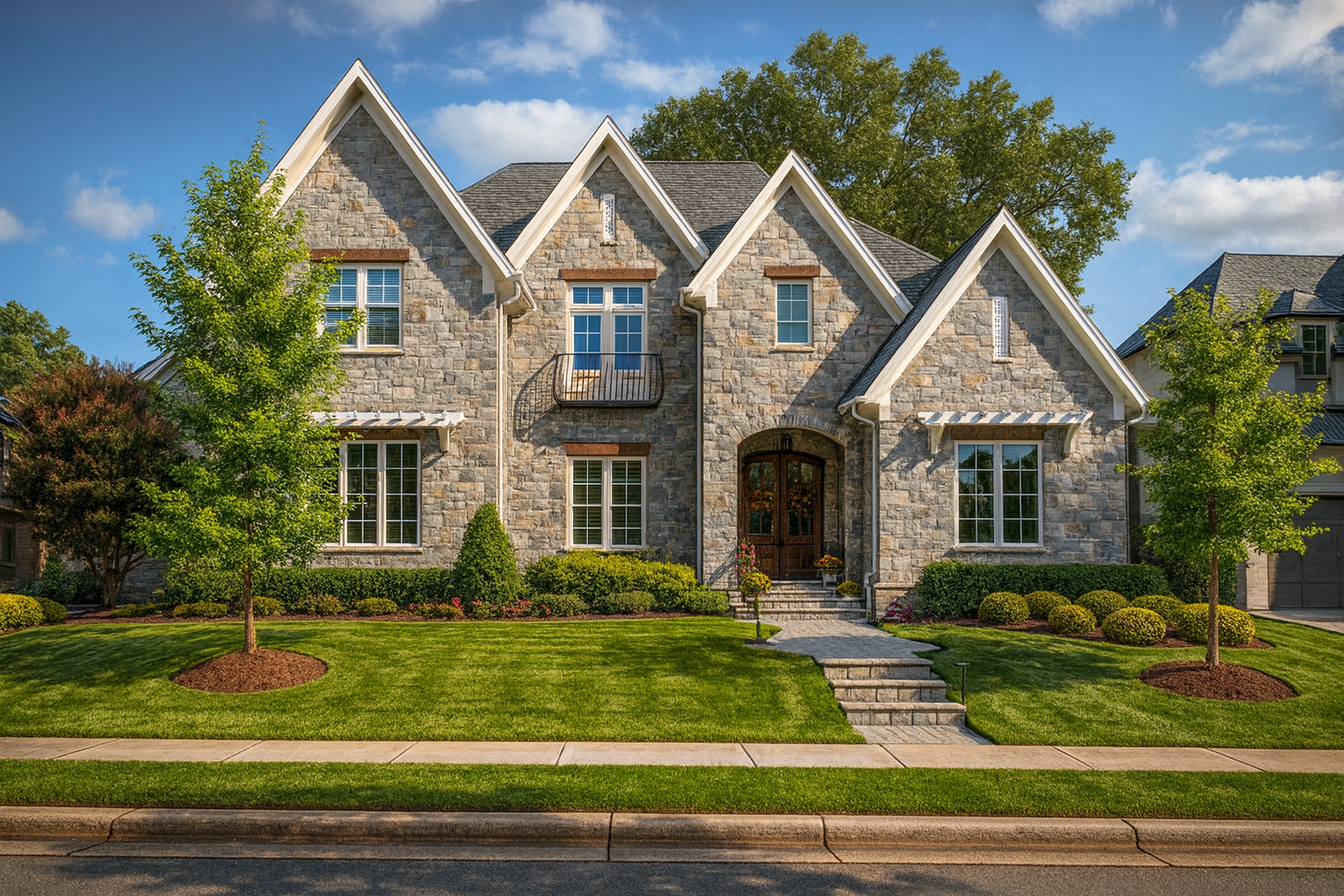 Elegant 3-Story House Plan with French Country & Traditional Style