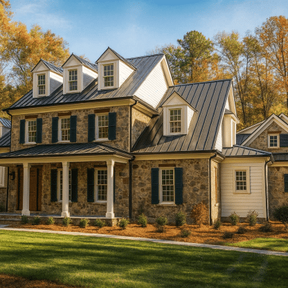 Elegant 3-Story Traditional House Plan with Colonial Architecture