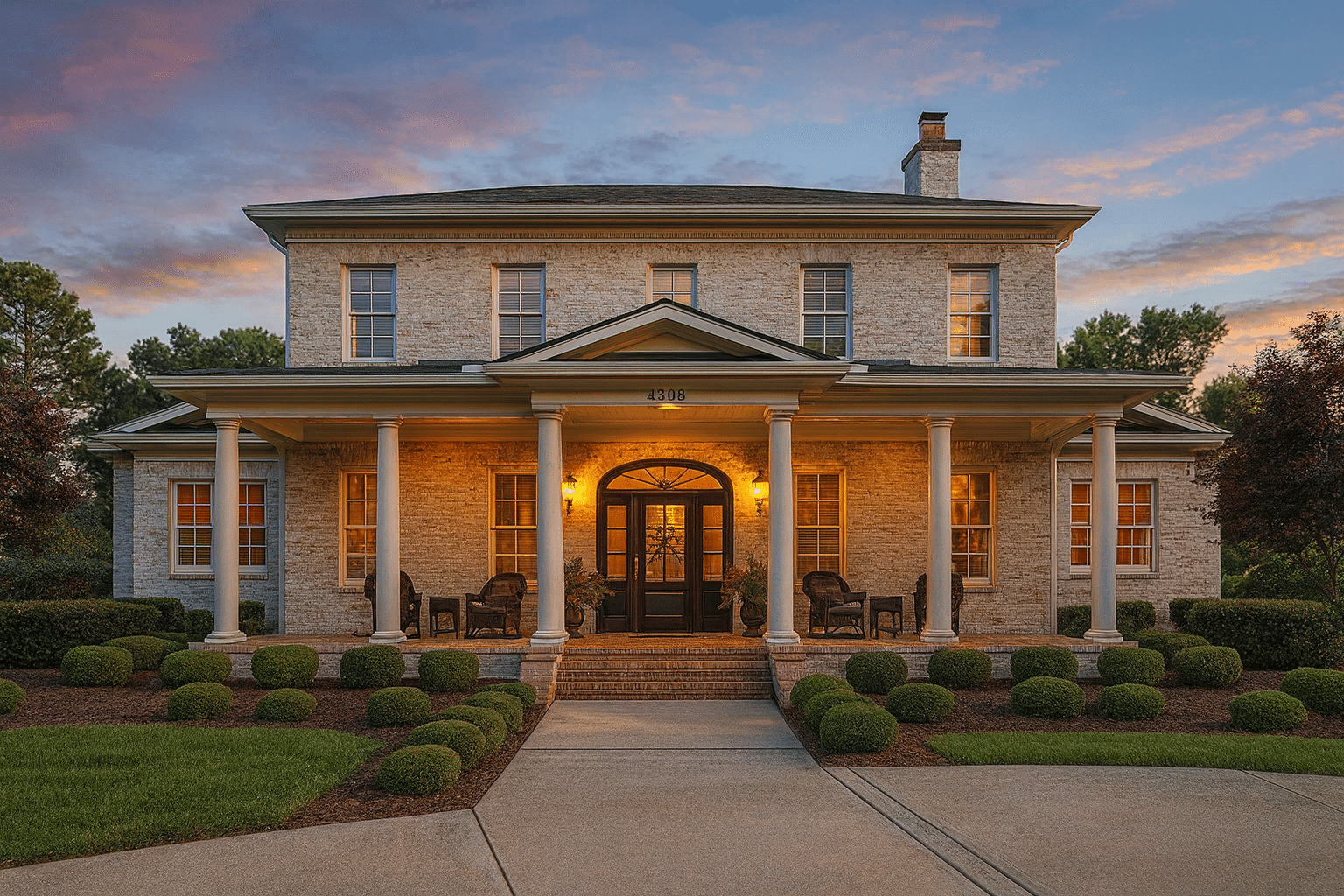 Elegant 5-Bedroom Home Floor Plan with 2 Stories and Garage