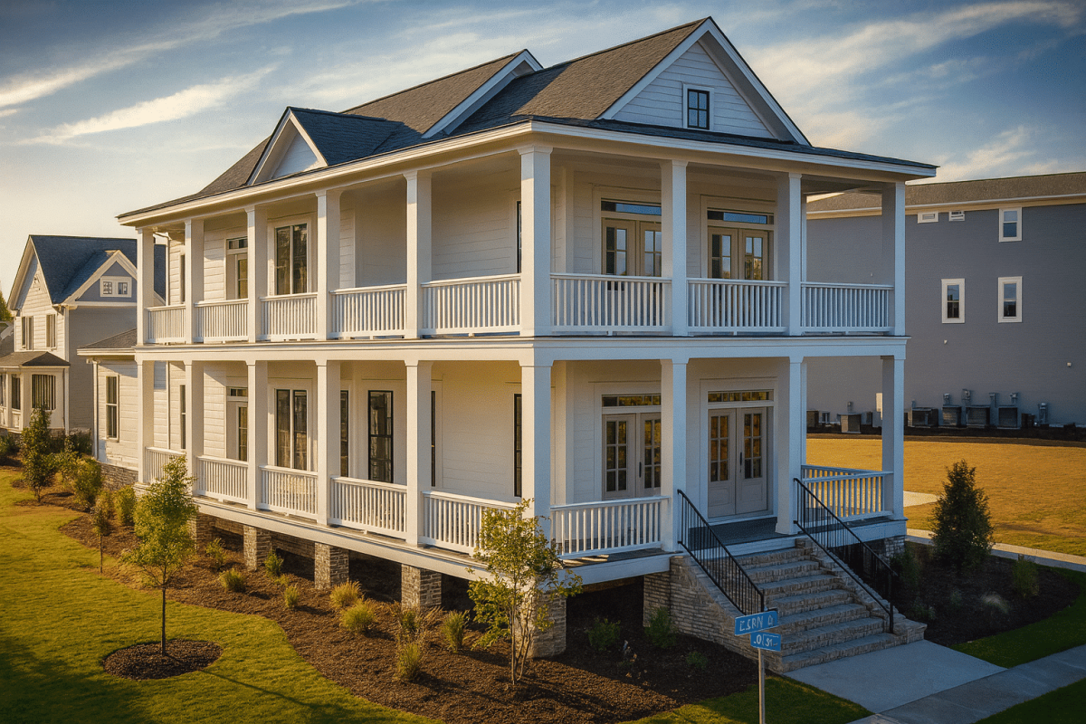 Elegant Charleston house Plan with 2-Story CAD Architecture