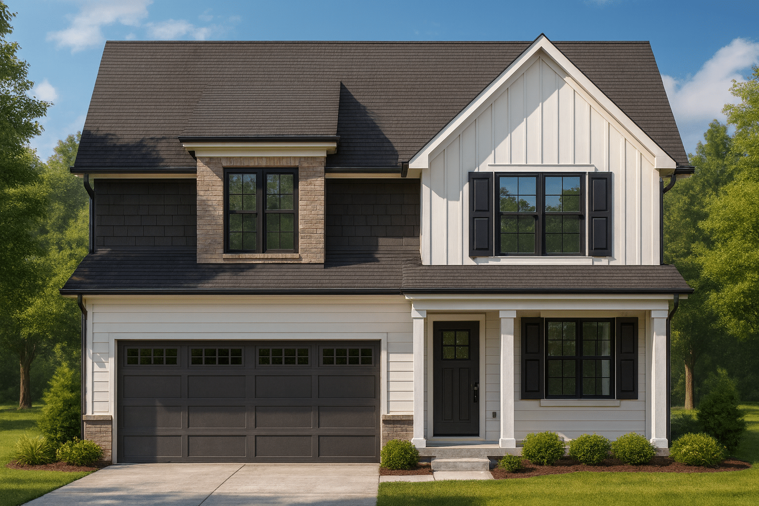 Elegant Craftsman Home Plan with 2 Floors and Spacious Design