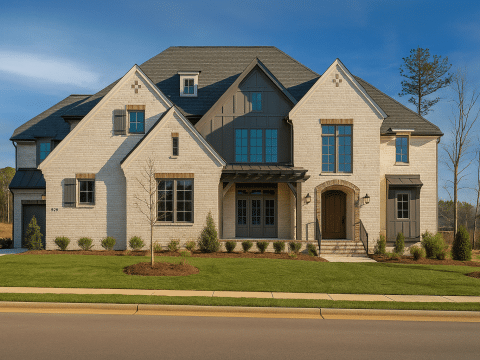 Elegant Tudor-Style House Plan with Luxurious Layout