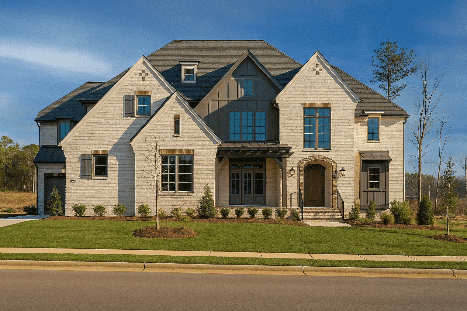 Elegant Tudor-Style House Plan with Luxurious Layout