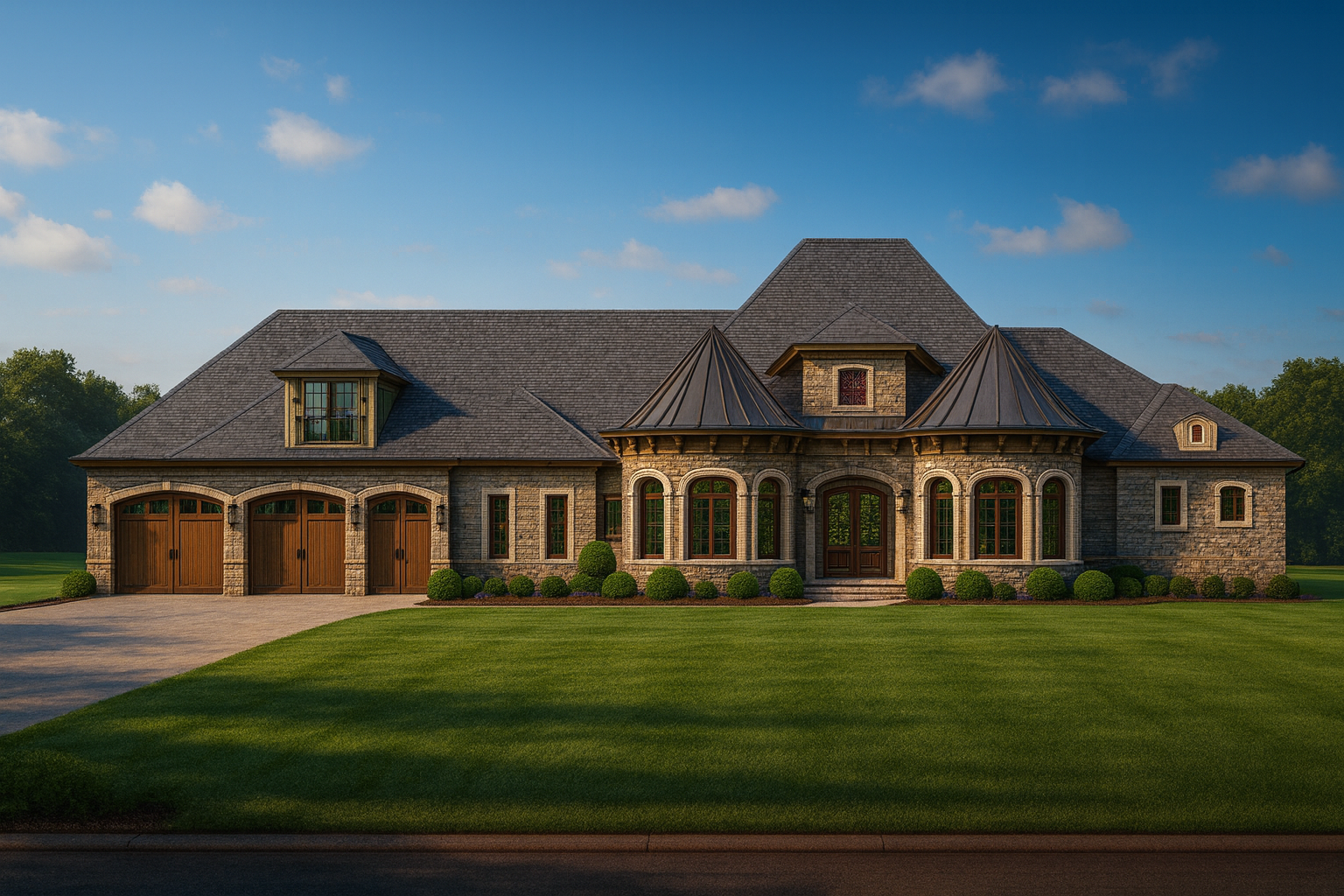 French Country House Plan - 2 Story, 3 Bed, 3 Bath Blueprint Design