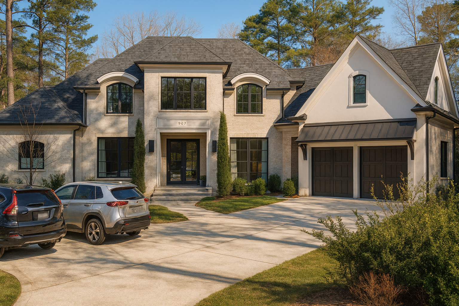 Luxurious 2-Story House Plan with Vaulted Ceilings and Screened Porch