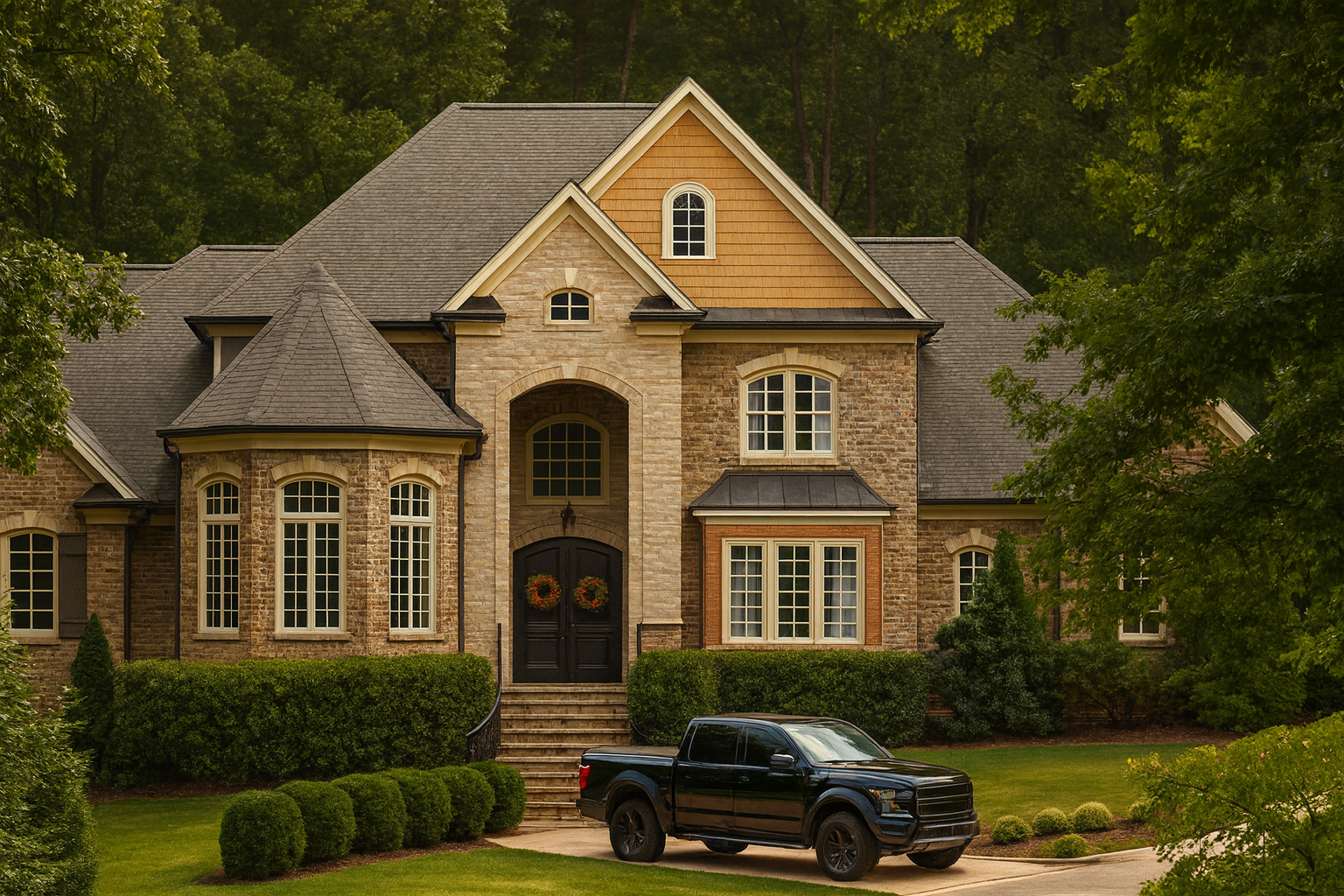 Luxury 2-Story House Plan with Vaulted Ceilings, Wine Room & CAD Blueprints