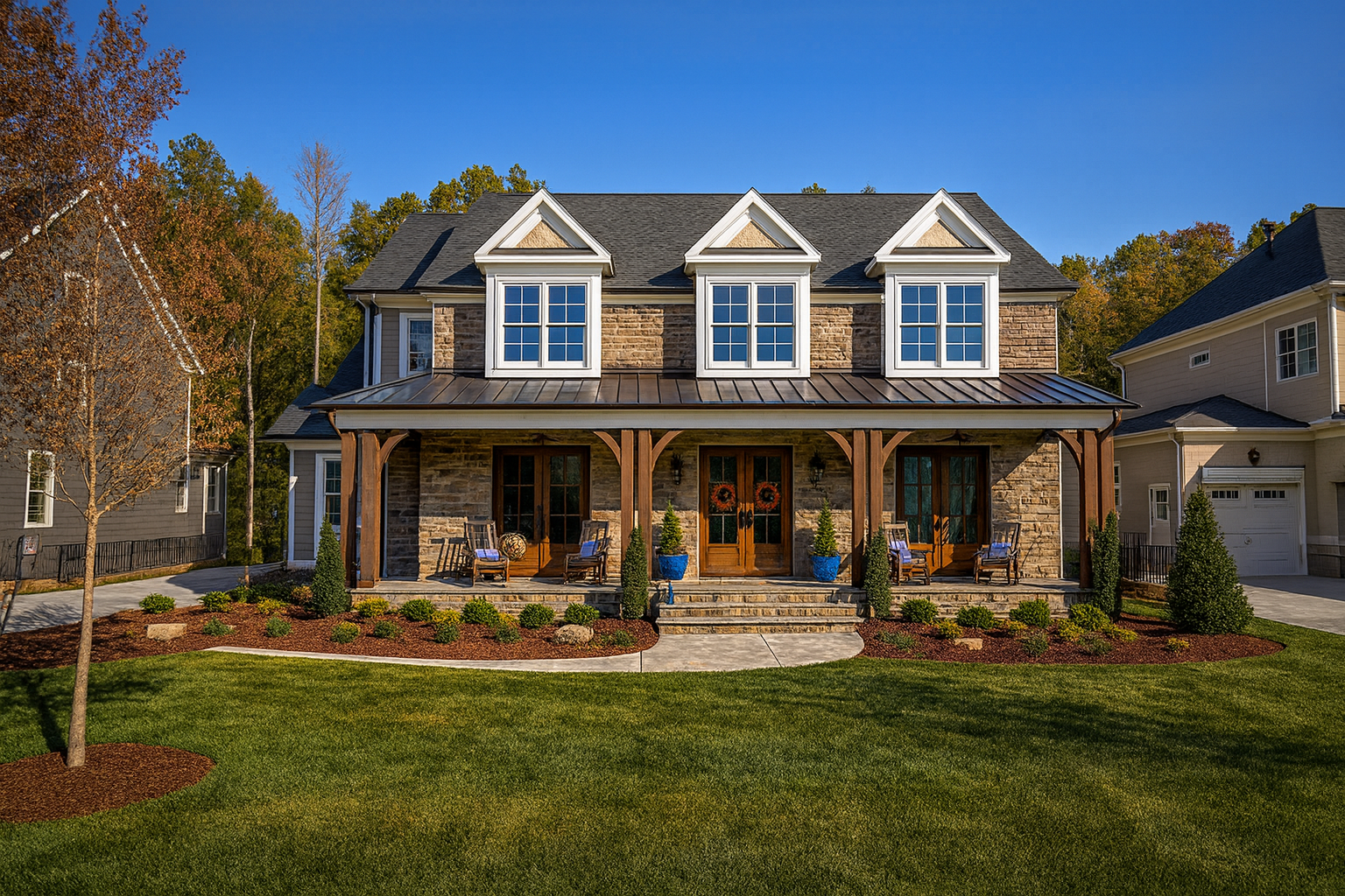 Luxury 3-Story House Plan with Colonial Farmhouse Charm