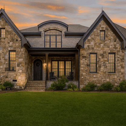 Luxury 5-Bedroom Transitional Home Plan with Vaulted Ceilings & Chef’s Kitchen