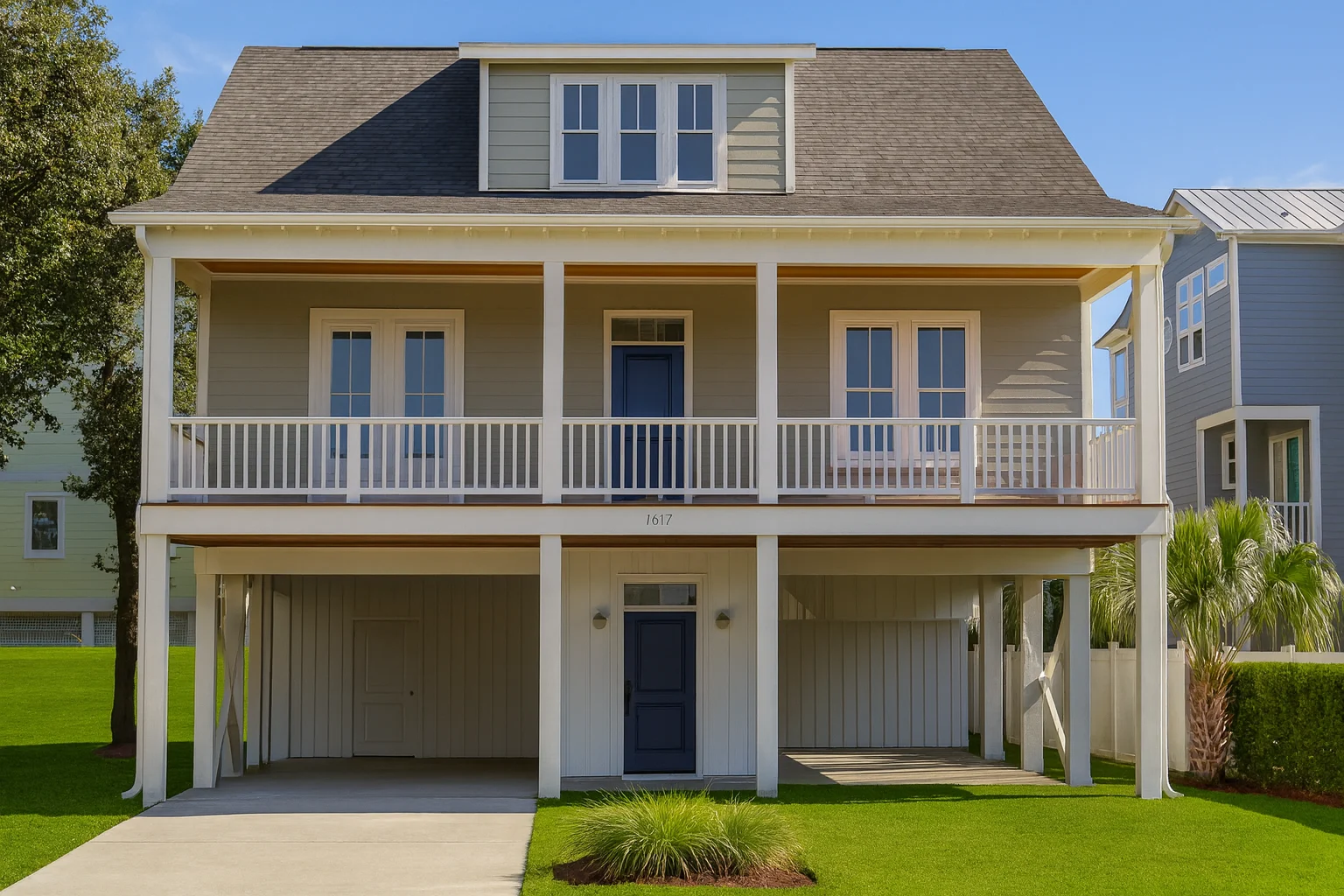 Modern 2-Story Beach House Plan with Coastal Charm