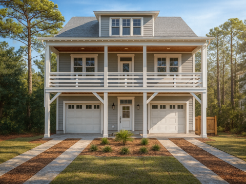 Modern 2-Story Beach House Plan with Open Floor Layout