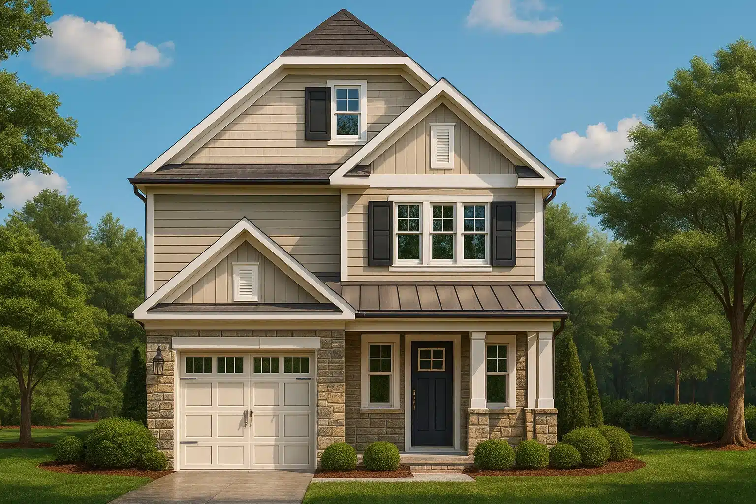 Modern 2-Story House Plan for Narrow Lots with Open Layout