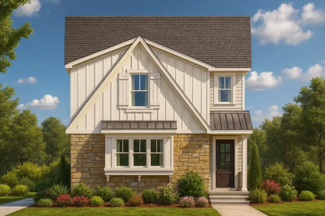 Modern 2-Story House Plan with Open Floor Layout & Mudroom