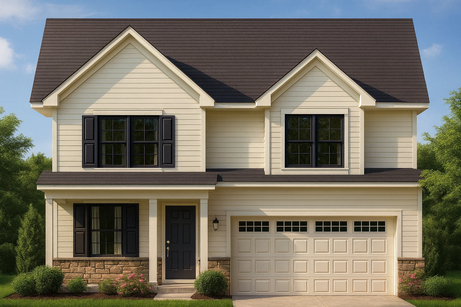 Modern 2-Story House Plan with Open Floor Layouts and Craftsman Curb Appeal