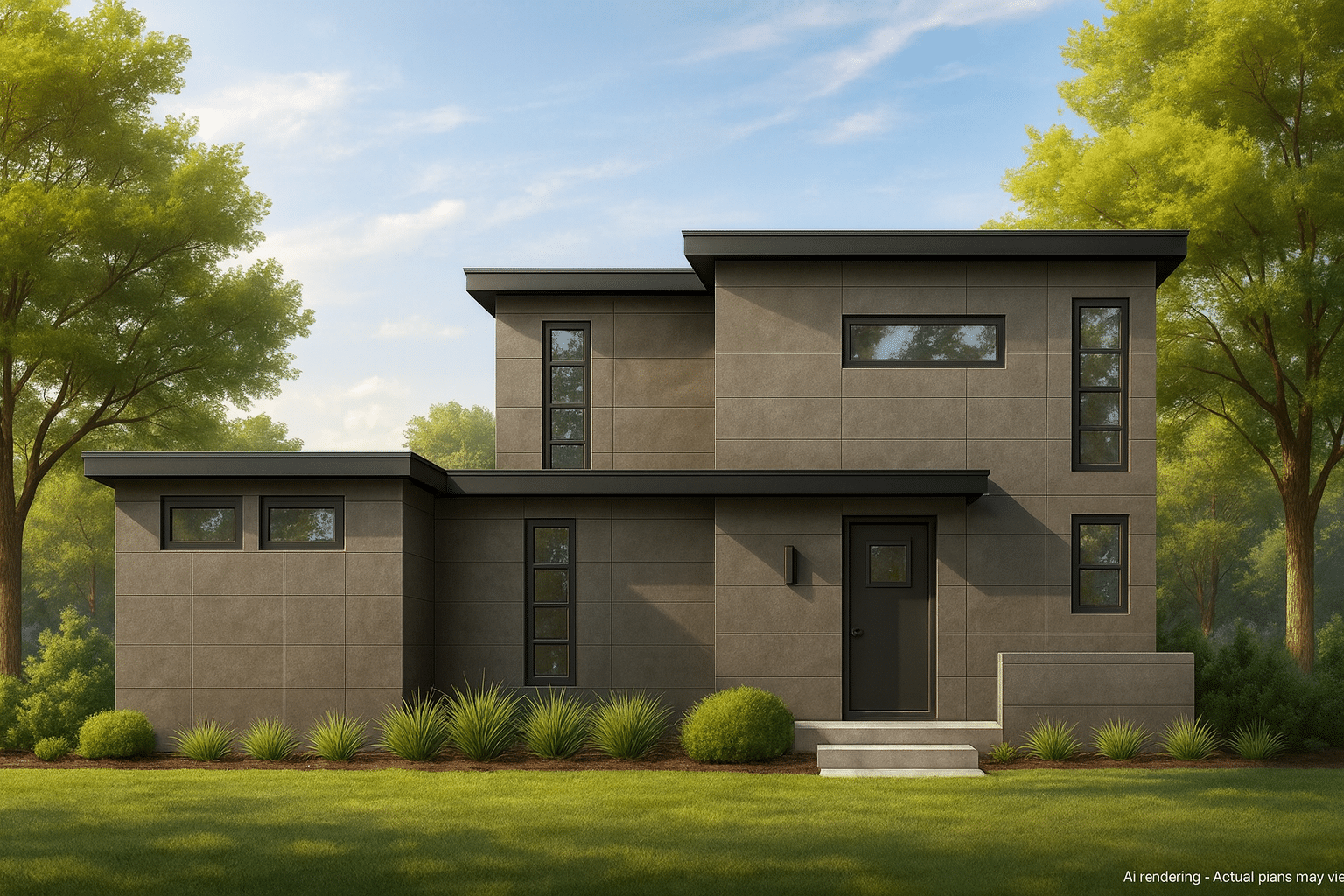 Modern 2-Story House Plan with Sleek Design and CAD Blueprints