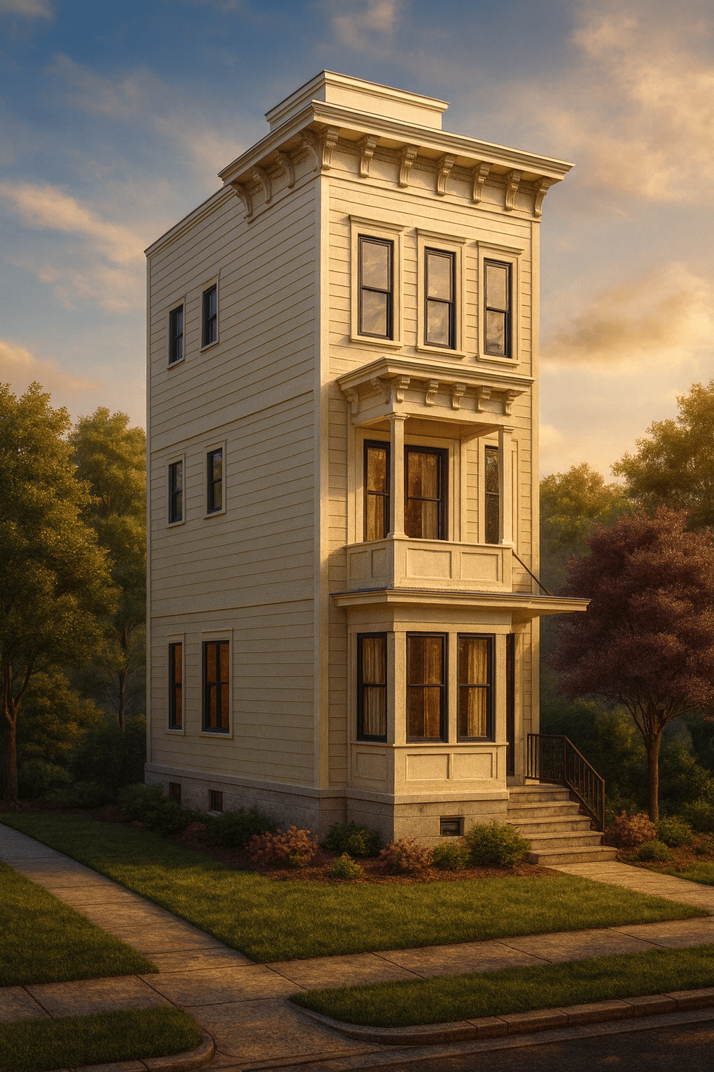 Modern 3-Story House Plan with Open Floor Layout & Roof Deck