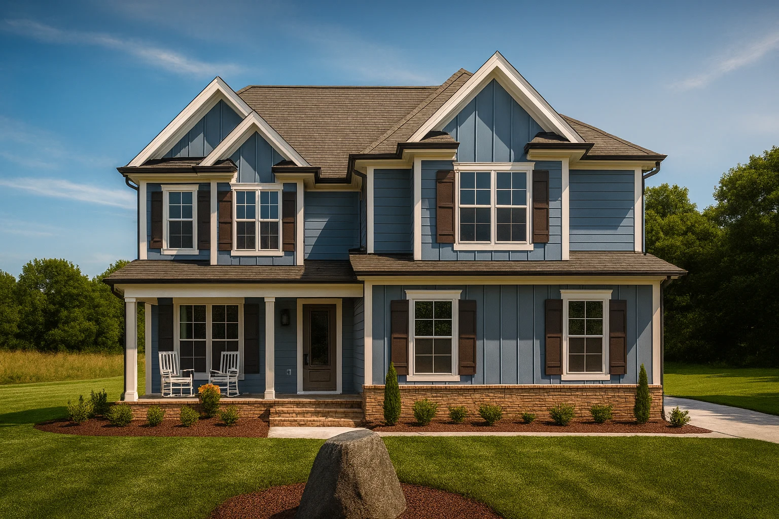 Modern Architectural Home Plan with 2 Floors and 4 Beds