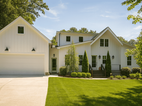 Modern Barn Style house Plan with 3 Bedrooms, 2.5 Bath, CAD Designs