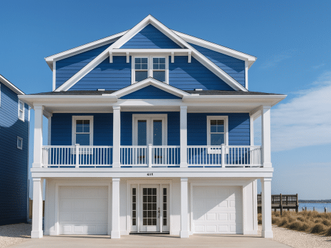 Modern Beach Home CAD Plan with Coastal Architecture Options