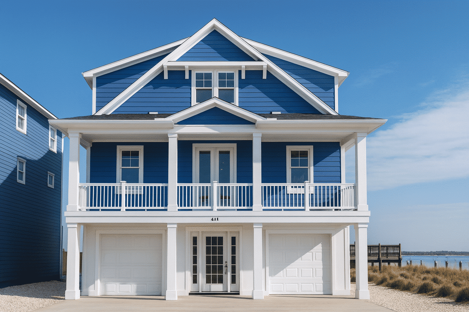 Modern Beach Home CAD Plan with Coastal Architecture Options