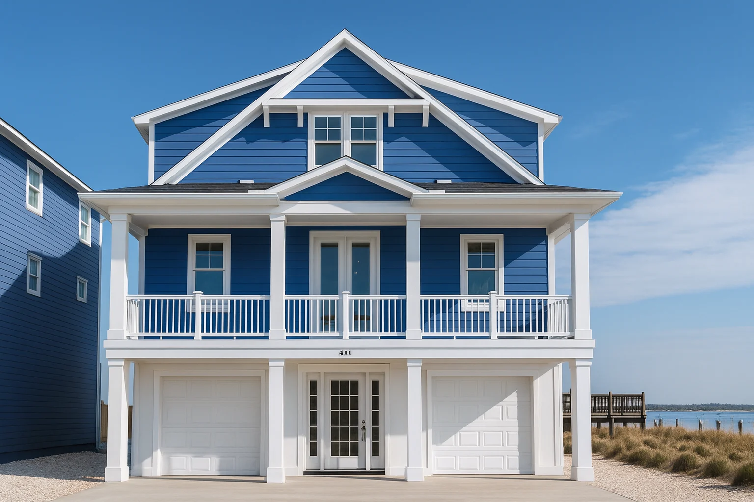 Modern Beach Home CAD Plan with Coastal Architecture Options