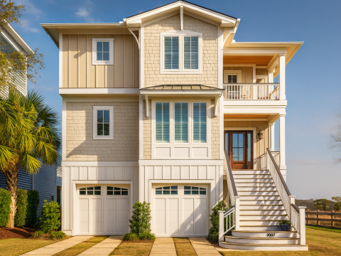 Modern Coastal House Plan with 2 Stories, 5 Bedrooms & Luxury Blueprint