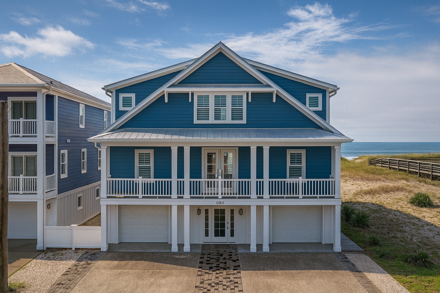 Modern Coastal House Plan with 3 Stories, 6 Bedrooms & Open Layout