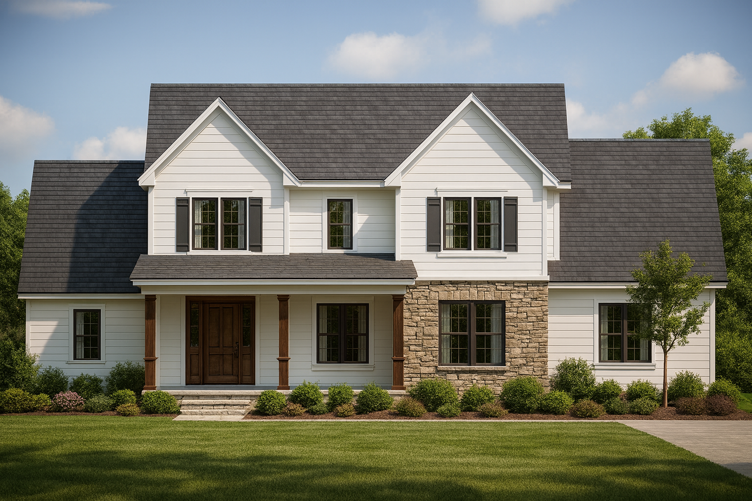 Modern Colonial Revival Home Plan with Timeless 2-Story Layout