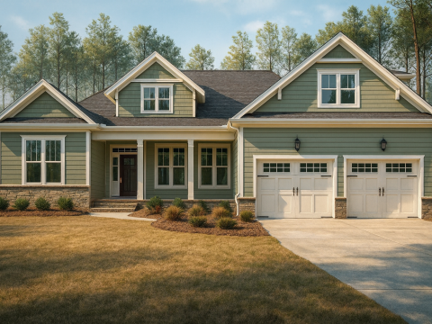 Modern Craftsman Home Design Floor Plan Blueprint