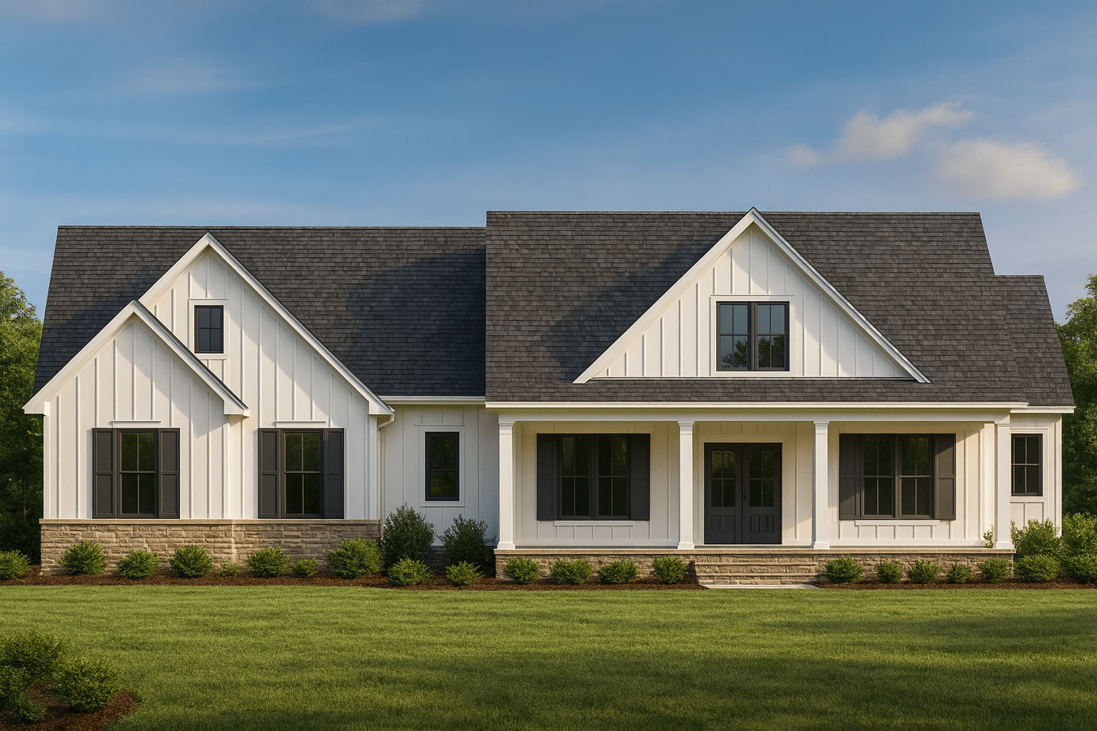 Modern Craftsman Home Floor Plan with 3 Bedrooms and CAD Blueprints