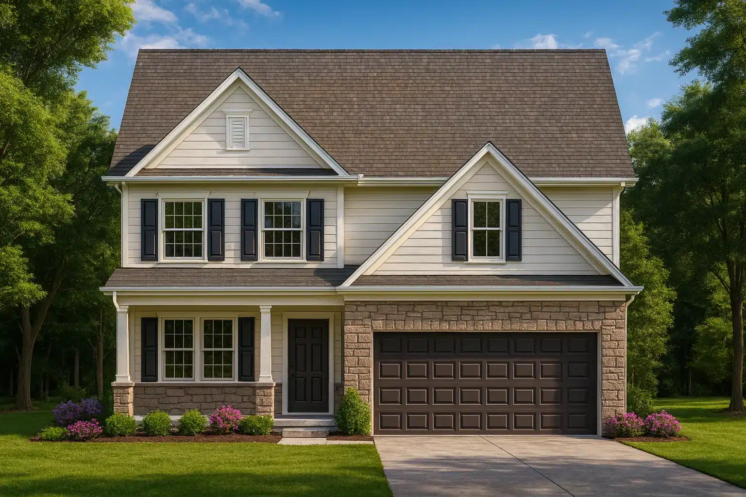 Modern Craftsman Home Plan with 2.5 Floors and Open Floor Plan