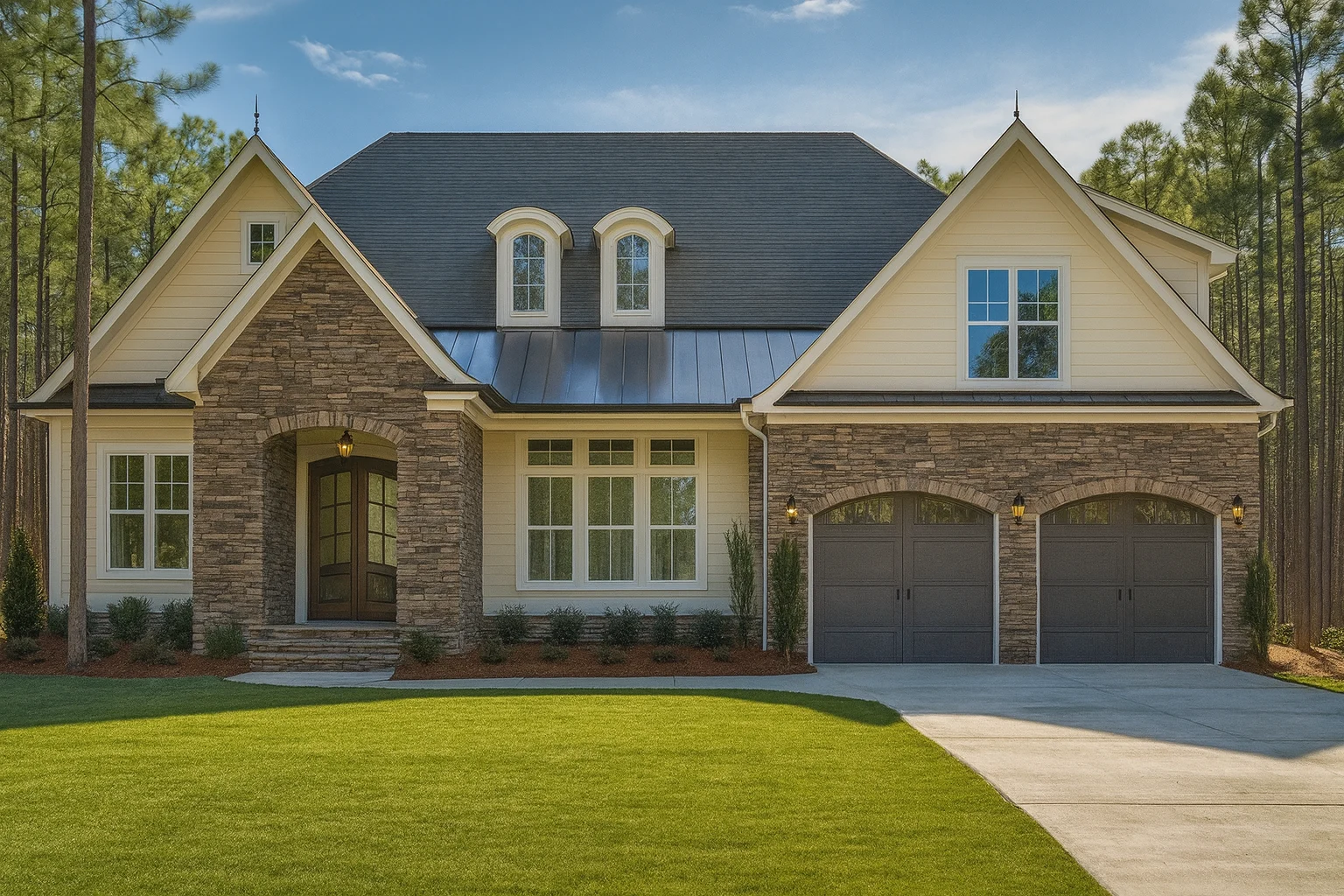 Modern Craftsman Home Plan with Bonus Room and 1.5 Floors
