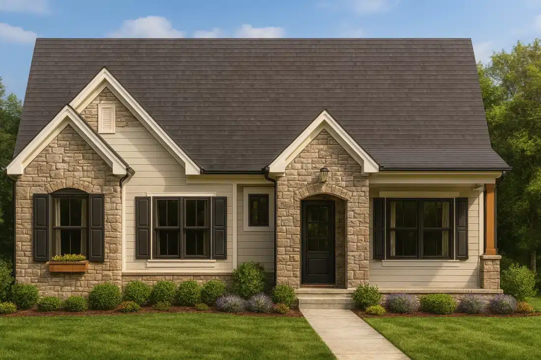 Modern Craftsman Home Plan with CAD Designs and Floor Blueprint