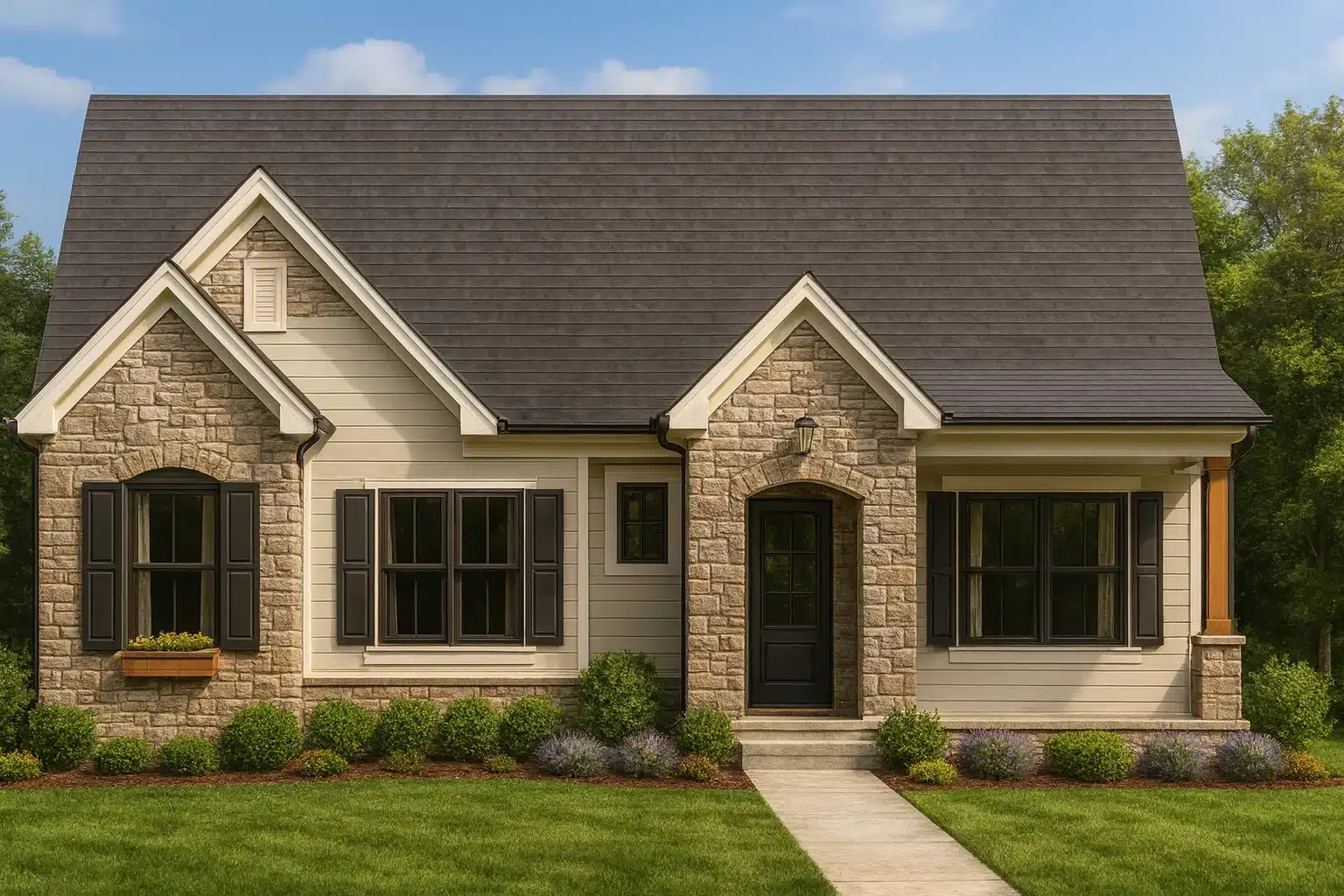 Modern Craftsman Home Plan with CAD Designs and Floor Blueprint