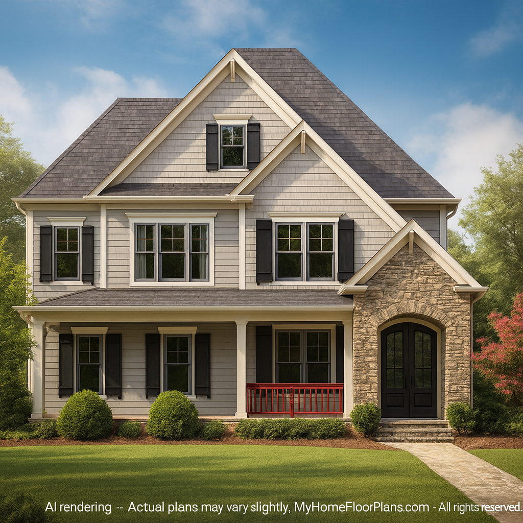 Modern Craftsman Home Plan with Detailed Architecture Designs
