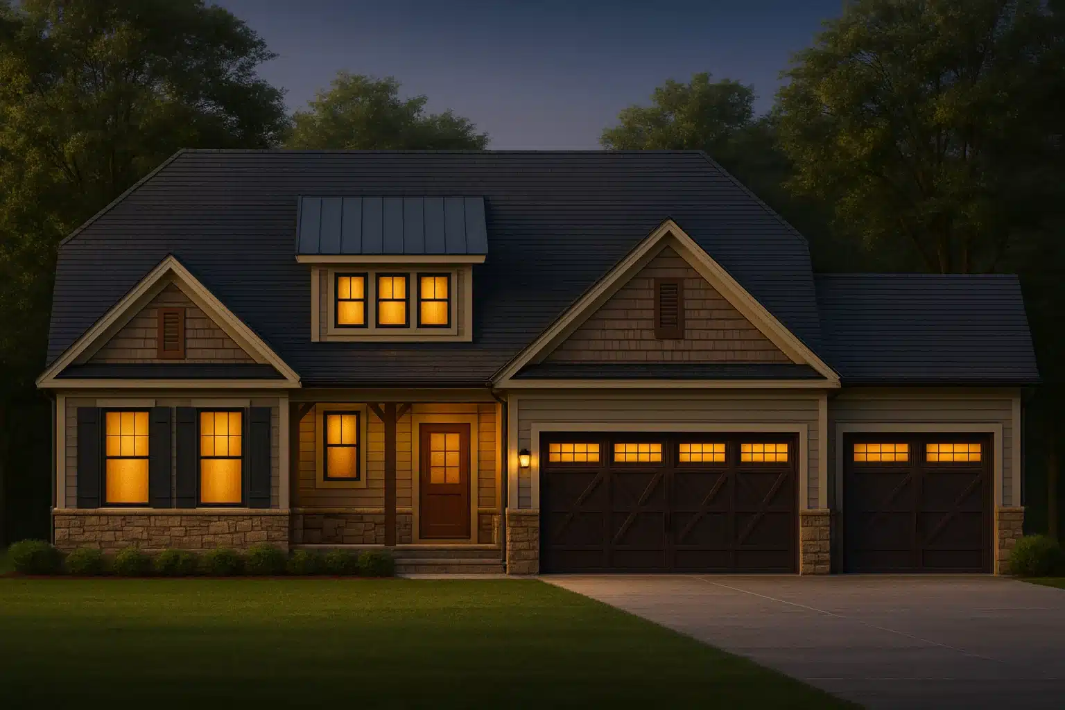 Modern Craftsman Home Plan with Open Floor Blueprint Designs